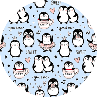 Cute Penguins Seamless Pattern Sticker