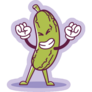Cute Pickle Celebrating Sticker