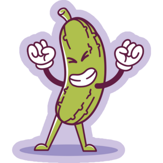 Cute Pickle Celebrating Sticker