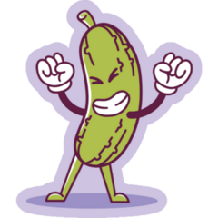 Cute Pickle Celebrating Sticker