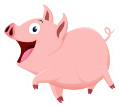 Cute Pig Cartoon Sticker
