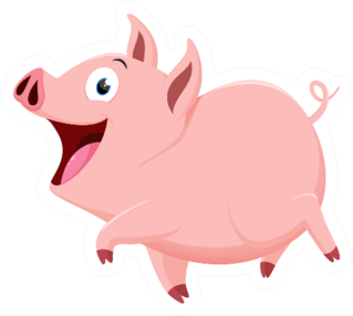 Cute Pig Cartoon Sticker