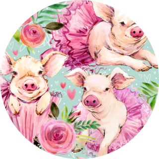 Cute Pig Watercolor Seamless Pattern Sticker