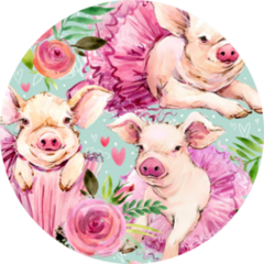 Cute Pig Watercolor Seamless Pattern Sticker
