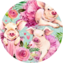 Cute Pig Watercolor Seamless Pattern Sticker