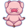 Cute Pig Yoga Cartoon Sticker