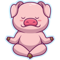 Cute Pig Yoga Cartoon Sticker