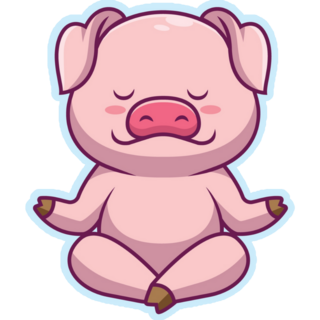 Cute Pig Yoga Cartoon Sticker