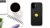 Cute Pilgrim Emoji Sticker on a Phone (New) example