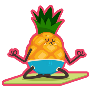 Cute Pineapple Doing Yoga Exercise Sticker