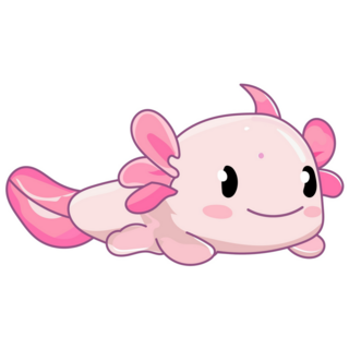 Cute Pink Axolotl Sticker