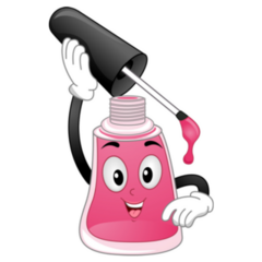 Cute Pink Bottle Of Nail Polish With Face Sticker