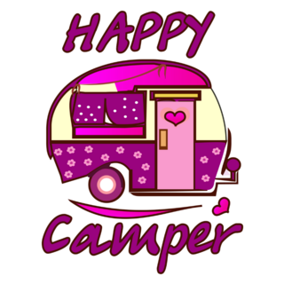 Cute Pink Happy Camper Sticker