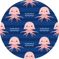 Cute Pink Jellyfish Seamless Pattern Sticker