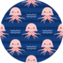 Cute Pink Jellyfish Seamless Pattern Sticker