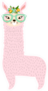 Cute Pink Llama With Glasses Sticker