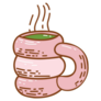 Cute Pink Mug With Matcha Sticker