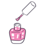 Cute Pink Nail Polish Bottle Illustration Sticker