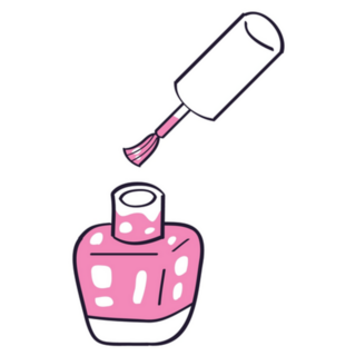 Cute Pink Nail Polish Bottle Illustration Sticker