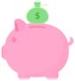 Cute Pink Piggy Bank With Money Bag Sticker