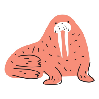 Cute Pink Walrus Sticker