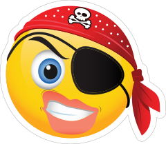 Cute Pirate Angry Female Emoji Sticker