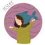Cute Pisces Girl In Fish Hat Sticker