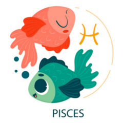 Cute Pisces Symbol Zodiac Cartoon Sticker