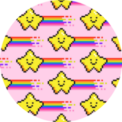 Cute Pixel Art Flying Star Rainbow 90s Sticker