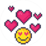 Cute Pixel Smiley Love Emoji Sticker