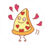 Cute Pizza In Love Sticker