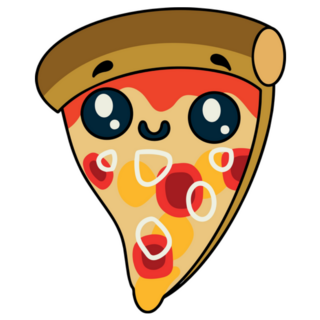 Cute Pizza With Big Eyes Sticker