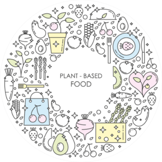 Cute Plant Based Food Doodles Pastel Sticker