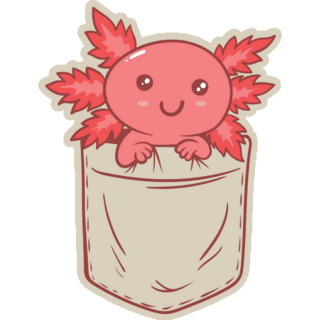 Cute Pocket Axolotl Sticker