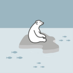 Cute Polar Bear On Ice Sticker