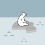 Cute Polar Bear On Ice Sticker