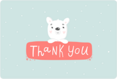Cute Polar Bear Saying Thank You Sticker