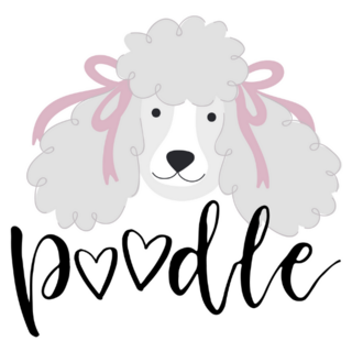 Cute Poodle Text Sticker