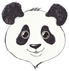 Cute Portrait Of A Panda Bear Sticker