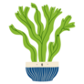 Cute Potted Platycerium Fern Plant Sticker
