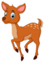Cute Prancing Deer Cartoon Sticker