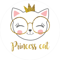 Cute Princess Cat With A Glitter Crown Sticker