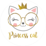 Cute Princess Cat With A Glitter Crown Sticker