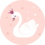 Cute Princess Swan On Pink Background Sticker