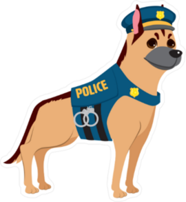 Cute Professional Police Dog Sticker