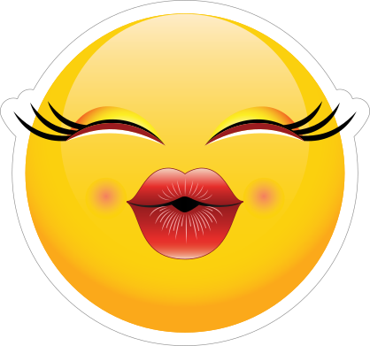 Cute Puckered Lips Emoji Sticker