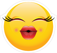 Cute Puckered Lips Emoji Sticker