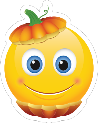 Cute Pumpkin Head Emoji Sticker