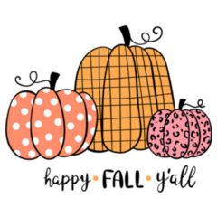 Cute Pumpkins Happy Fall Yall Sticker