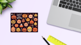 Cute Pumpkins Sticker Sheet on a Desk (New) example
